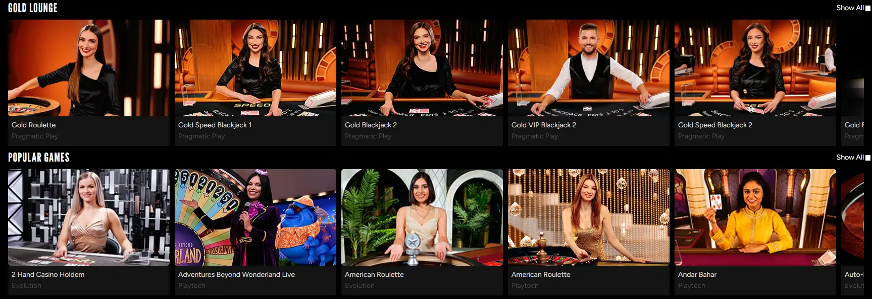 The most popular live casino at rizk casino