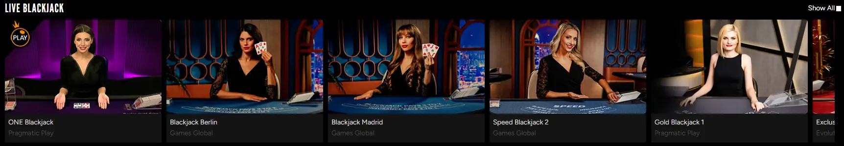 Live BlackJack at rizk casino